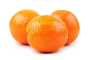 Ripe orange fruit isolated on white background