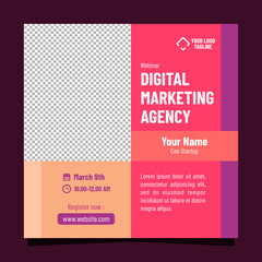 Webinar social media post template for digital marketing agency