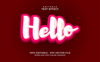 Editable text effect - Hello text style