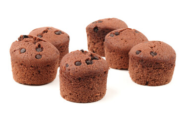 cup shape sponge cake on white background
