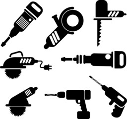 Obraz premium Electric Tools - set of isolated vector icons on white background..eps
