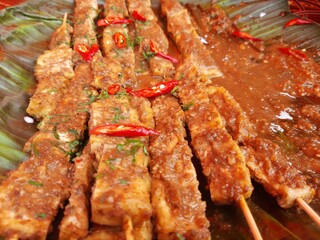 Tofu with peanut sauce