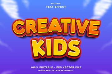 Creative Kids 3D Cartoon Editable Text Effect
