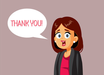 Woman Saying Thank You Vector Cartoon Illustration