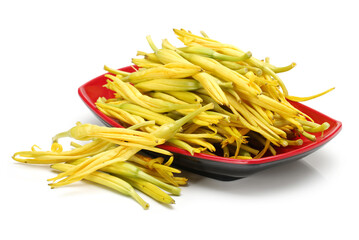 fresh daylily isolated on white background