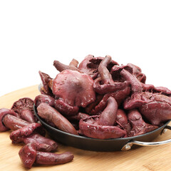 Boiled Red pine tree mushrooms for Cooking raw on white background