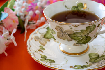 コーヒーと花