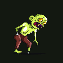 Zombie undead art logo. Colorful design with dark background. Abstract vector illustration. 