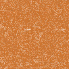 Blooming meadow Seamless Pattern. Trendy color for fashion, wallpaper, print and much more. 