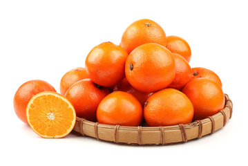 Ripe orange isolated on white background