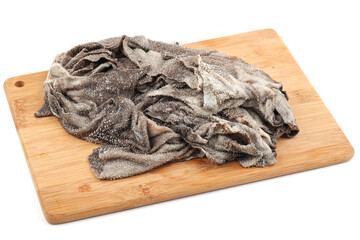 raw tripe on white background