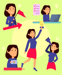 Fototapeta premium Emprendedora líder, organizada, buscadora de ideas, creatividad y visión