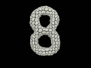 Stone Themed Font  Number 8