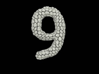 Stone Themed Font  Number 9