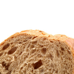 sliced bread on white background