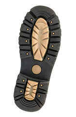 Black leather men shoe on white background