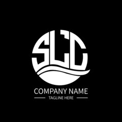 SLC logo monogram isolated on circle element design template, SLC letter logo design on black background. SLC creative initials letter logo concept.  SLC letter design.