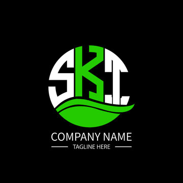 SKT logo monogram isolated on circle element design template, SKT letter logo design on black background. SKT creative initials letter logo concept.  SKT letter design.