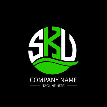 SKV logo monogram isolated on circle element design template, SKV letter logo design on black background. SKV creative initials letter logo concept.  SKV letter design.