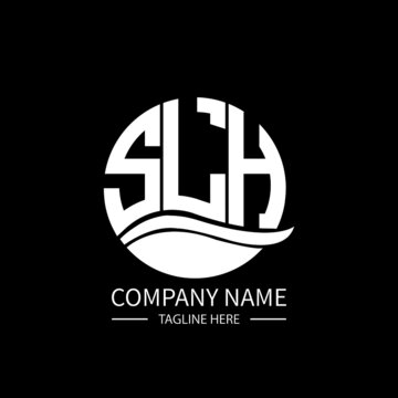 SLH logo monogram isolated on circle element design template, SLH letter logo design on black background. SLH creative initials letter logo concept.  SLH letter design.