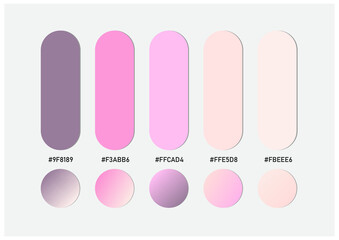 a set of pastel color palettes