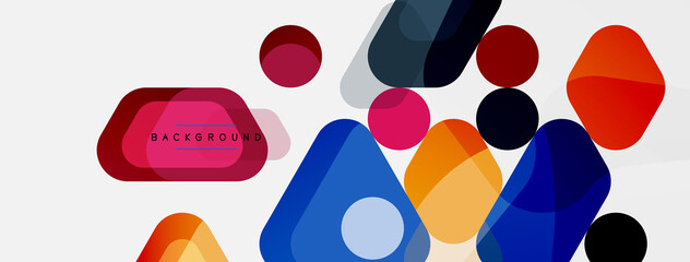 Abstract round geometric shapes and circles background. Trendy techno business template for wallpaper, banner, background or landing