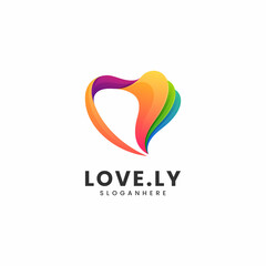 Vector Logo Illustration Lovely Gradient Colorful Style.