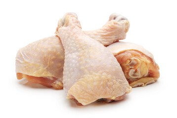 Chicken legs on white background