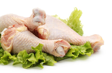 Chicken legs on white background