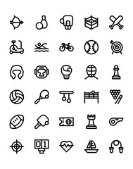 Sports Icon Set 30 isolated on white background