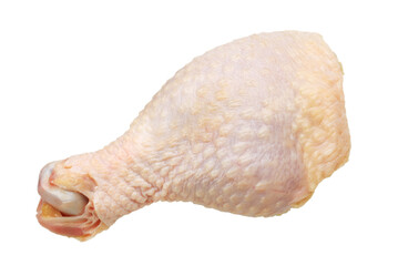 raw chicken leg isolated on white