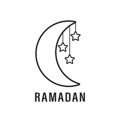 Islamic ramadan vector moon and star