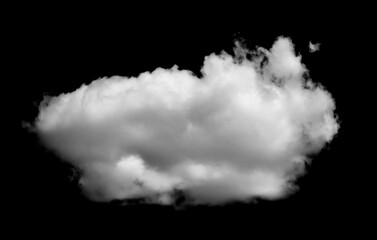 White Cloud Isolated on Black Background. Good for Atmosphere Creation. Graphic Design Resource