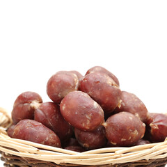 Mini sausages isolated on white background