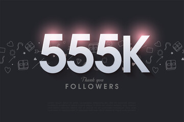 555k followers background.