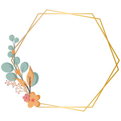 Beautiful floral wreath wedding invitation card template