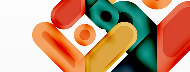 Square and circle minimal abstract background. Vector illustration for wallpaper banner background