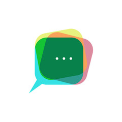 Naklejka premium Bubble logo, support in chat icon