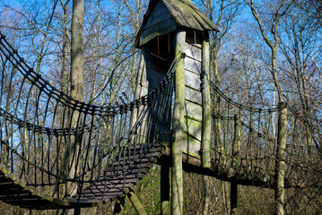 playground equipment for children in the climbing forest in the Haarlemmermeerse Bos in Hoofddorp The Netherlands - Powered by Adobe