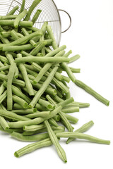 Green kidney bean on white background 