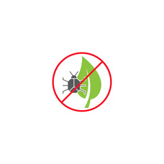 No pests on leaf, pest control. Vector icon outline template