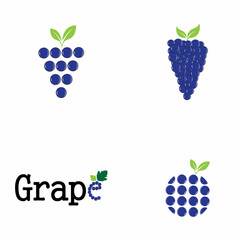 Grapes logo vector icon illustration design