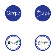 Grapes logo vector icon illustration design