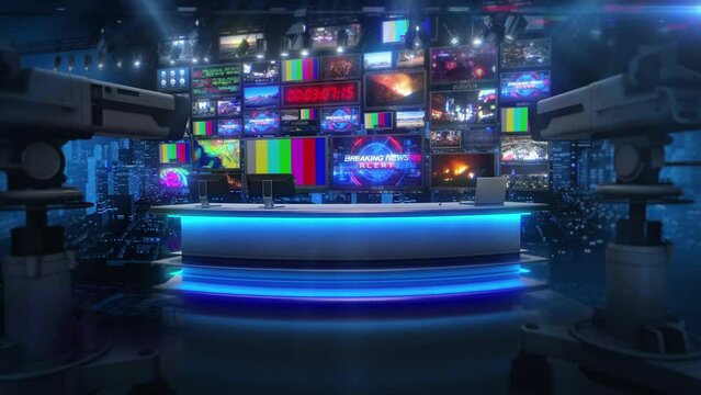 News Studio - Breaking News - Broadcast TV Animation 4K