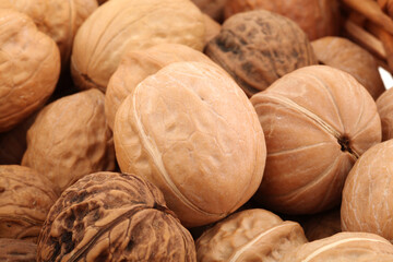 walnuts on a white background
