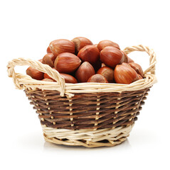 basket with hazelnuts