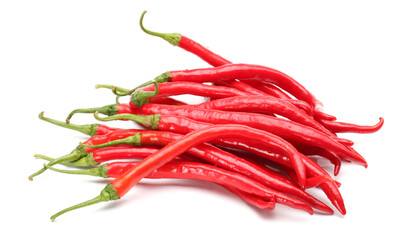 red hot chili peppers on white background