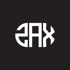 ZAX letter logo design. ZAX monogram initials letter logo concept. ZAX letter design in black background.