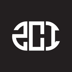 ZCI letter logo design. ZCI monogram initials letter logo concept. ZCI letter design in black background.