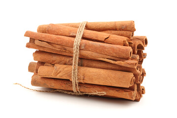 Cinnamon on a white background